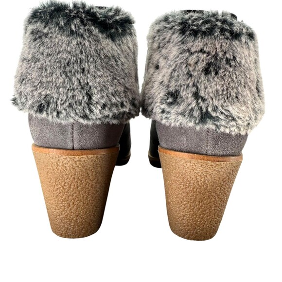 Cole Haan Wedge Bootie Women’s 8.5 Coralie Gray Waterproof Faux Fur Grand OS NEW - Picture 9 of 11